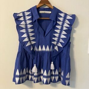 Marie Oliver Blue and White Blouse